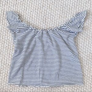 Brandy Melville striped off the shoulder tee
